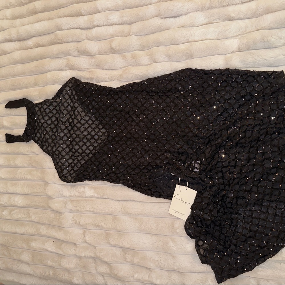 Elegant Black Sequin Dress